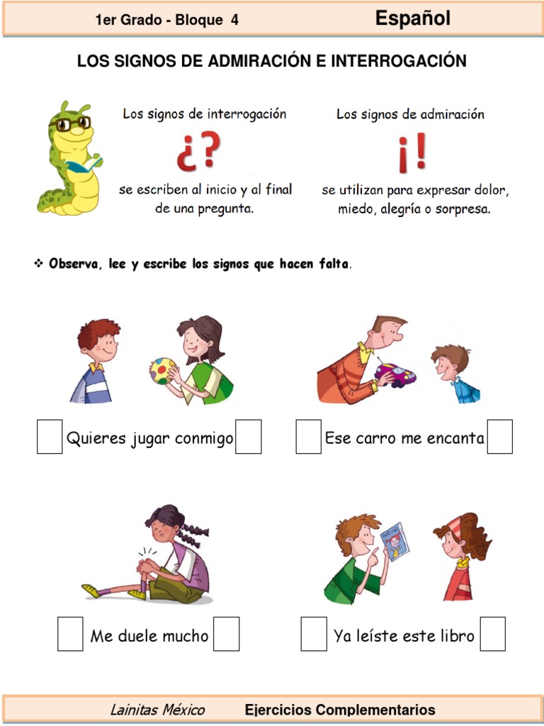 1er Grado - Español - Los signos de admiración e interrogación.pdf