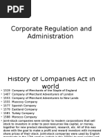 Corporate Regulation History
