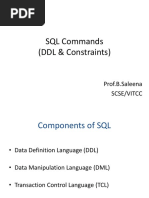 SQL Commands (DDL & Constraints) : Prof.B.Saleena Scse/Vitcc