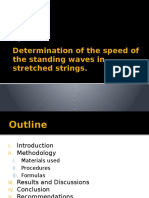 Determination of The Speed of The Standing Waves in Stretched Strings