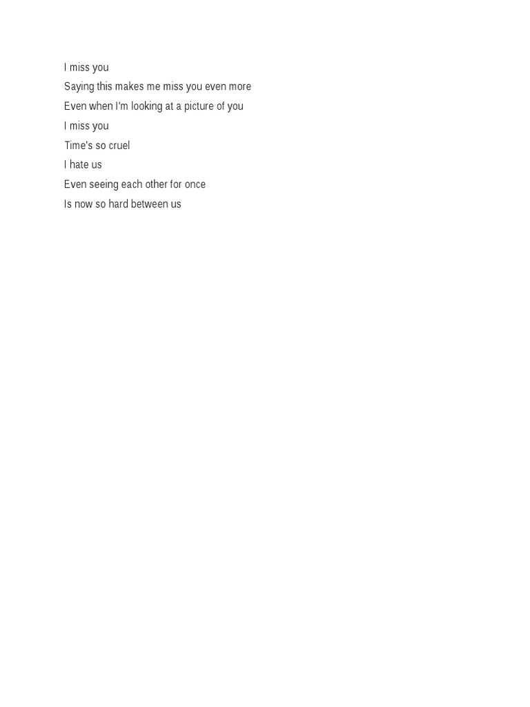 I Miss You | PDF