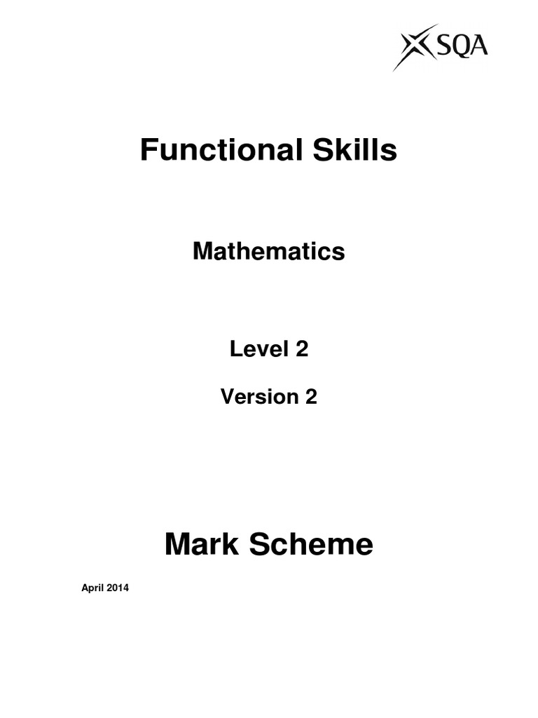 Level 2 Functional Maths Mark Scheme | PDF | Teaching Mathematics | Science