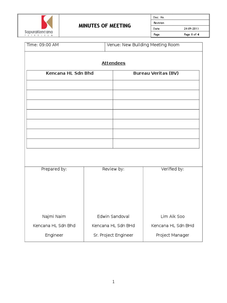 Kencana HL Meeting Minutes 24-09-2013 | PDF