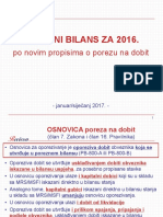 Porezni Bilans Za 2016