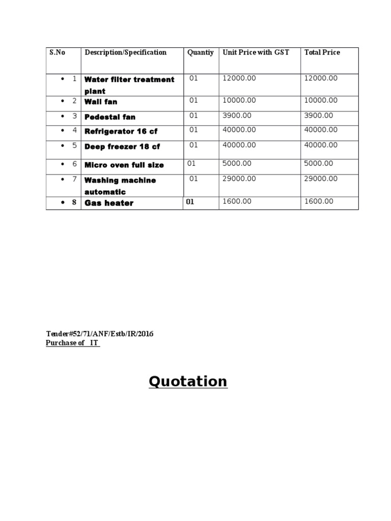 Equipment and Software Purchase Quotation | PDF