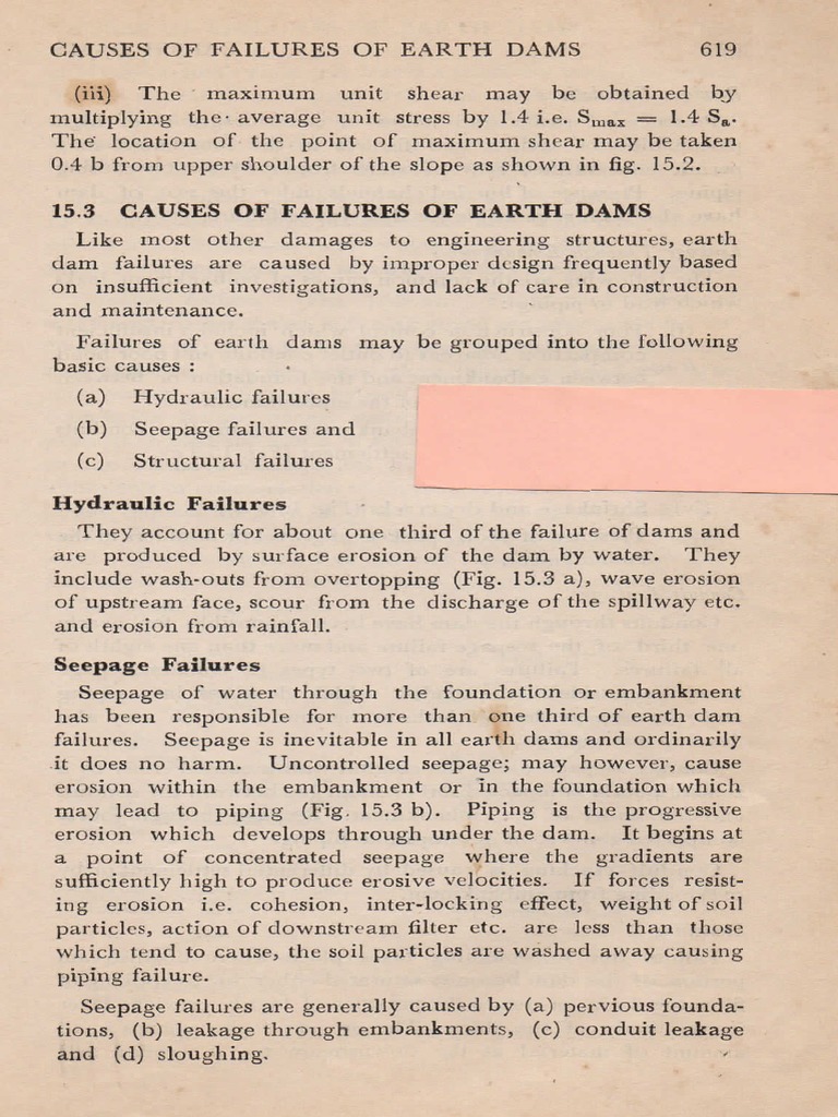 Causes of Failures of Earth Dams | PDF | Soil Mechanics | Dam