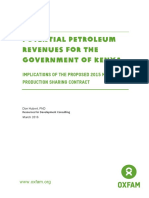 Potential Petroleum Revenues For The Government of Kenya: Implications of The Proposed 2015 Model Production Sharing Contract