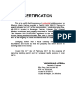CERTIFICATION For Building Permit