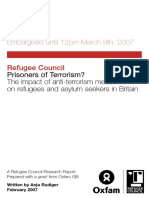 Prisoners of Terrorism? The Impact of Anti-Terrorism Measures On Refugees and Asylum Seekers in Britain