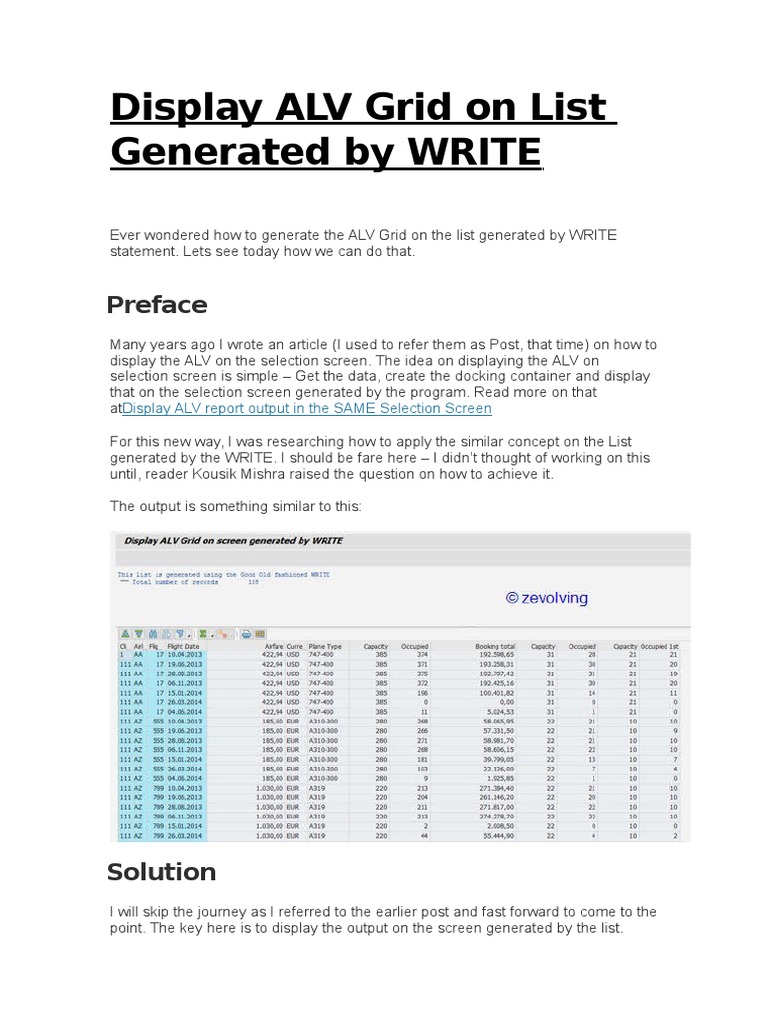 Display ALV Grid On List Generated by WRITE PDF Metadata Object