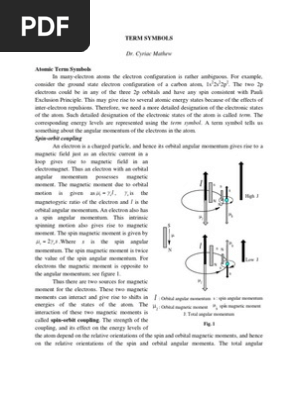 term symbol atomic orbital electron configuration term symbol atomic orbital electron