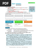 Past Tenses: Worksheet Study!