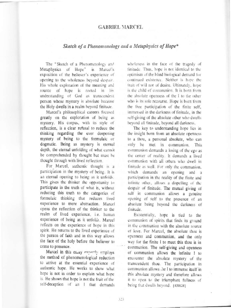 Gabriel Marcel | PDF | Optimism | Metaphysics