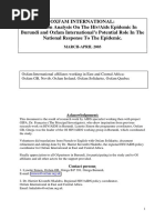A Situation Analysis On The Hiv/Aids Epidemic In Burundi and Oxfam International’s Potential Role In The National Response To The Epidemic