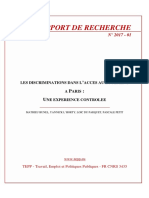 Le Rapport Du CNRS Sur Les Discriminations Au Logement