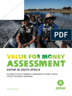 Value For Money Assessment Oxfam in South Africa: Australia Africa Community Engagement Scheme (AACES) Capacity Building Component