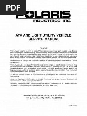 1999 POLARIS SCRAMBLER 400 SERVICE MANUAL PDF visual data 7