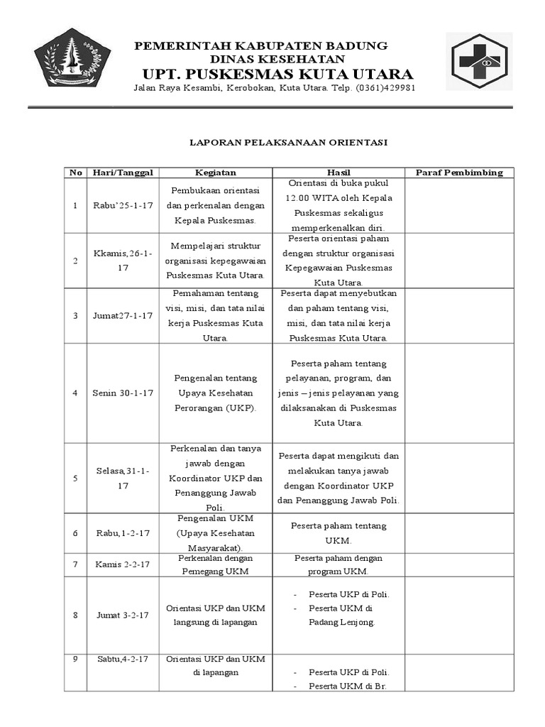 5 1 2 C Bukti Laporan Pelaksanaan Orientasi Edit
