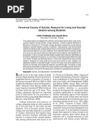 Perceived Causes of Suicide, Reasons For Living and Suicidal Ideation Among Students