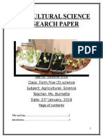 Agricultural Science Research Paper
