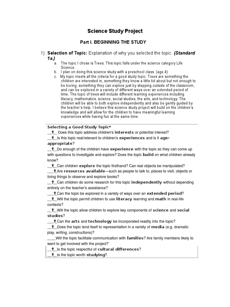Science Study Project 1 | PDF | Trees | Inquiry