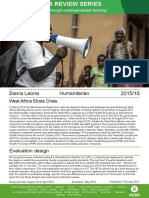 Humanitarian Quality Assurance - Sierra Leone: Evaluation of Oxfam's Humanitarian Response To The West Africa Ebola Crisis
