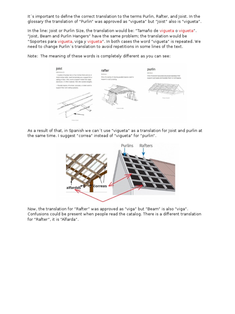 Proposed Changes to Spanish Translations of Construction Terms to Avoid