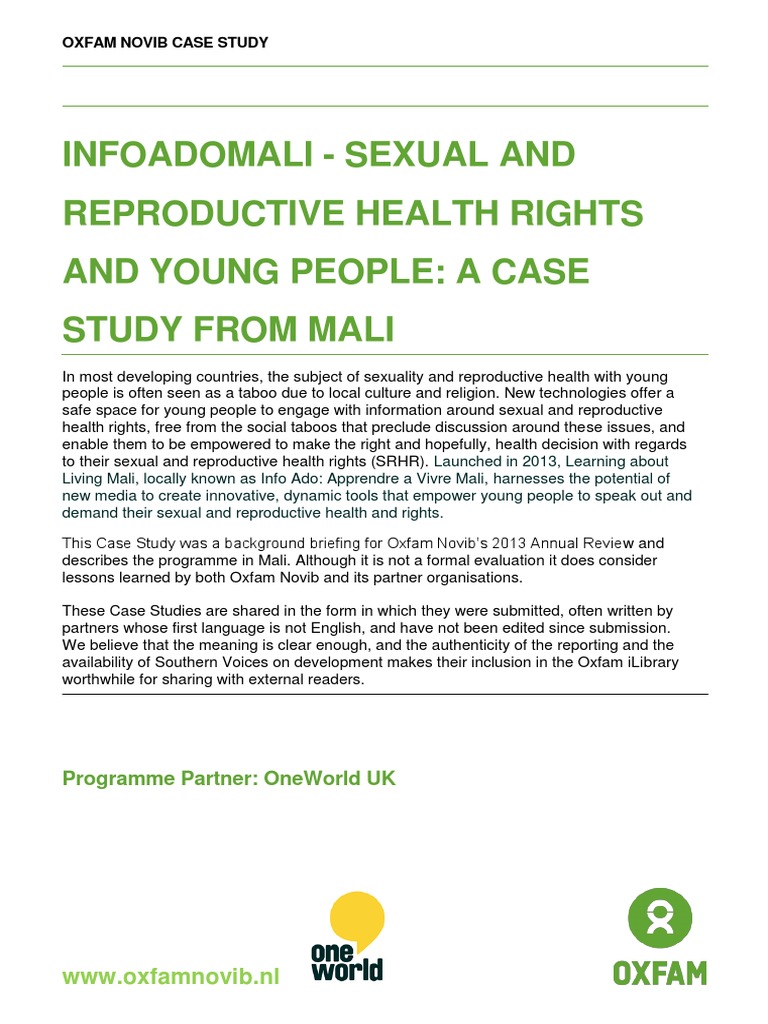 InfoAdoMali - Sexual and Reproductive Health Rights and Young People: A ...