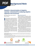 Towards A Characterisation of Adaptive Capacity: A Framework For Analysing Adaptive Capacity at The Local Level