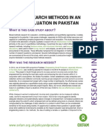 Mixing Research Methods in An Impact Evaluation in Pakistan