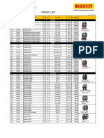 Price List Pirelli Per 29 April 2016