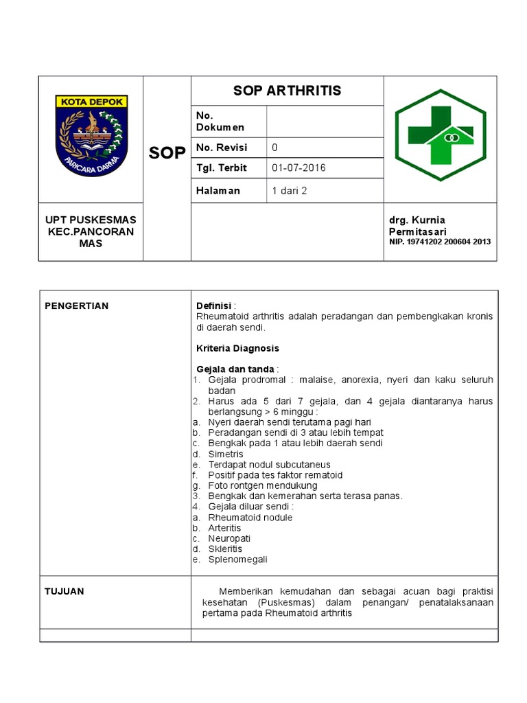 Panduan Penanganan Rheumatoid Arthritis | PDF