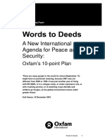 Words To Deeds: A New International Agenda For Peace and Security: Oxfam's 10 Point Plan