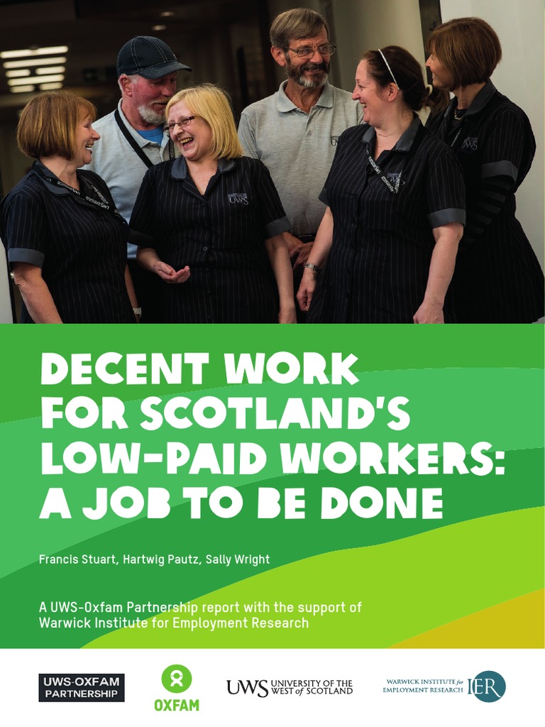 Decent Work for Scotland’s Low-Paid Workers: A job to be done | Living