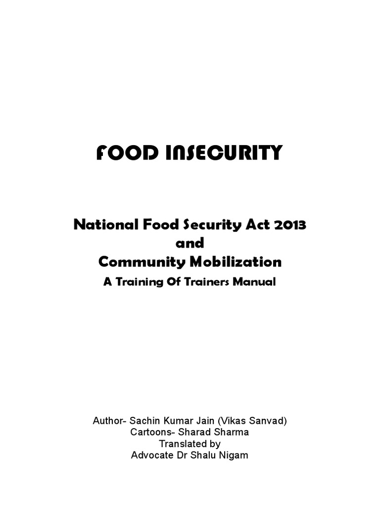 FOOD INSECURITY-National Food Security Act 2013 and Community