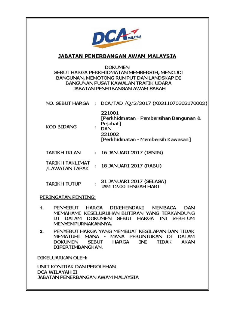 Dokumen Sebutharga Pdf