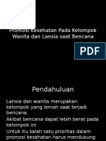 Promosi Kesehatan Pada Kelompok Wanita Dan Lansia