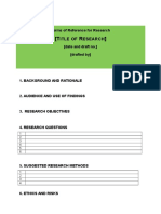 Terms of Reference For Research Template
