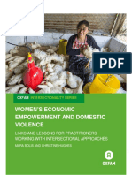 Women's Economic Empowerment and Domestic Violence: Links and Lessons For Practitioners Working With Intersectional Approaches