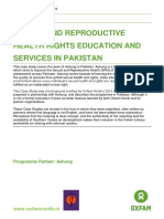 Sexual and Reproductive Health and Rights Education and Services in Pakistan