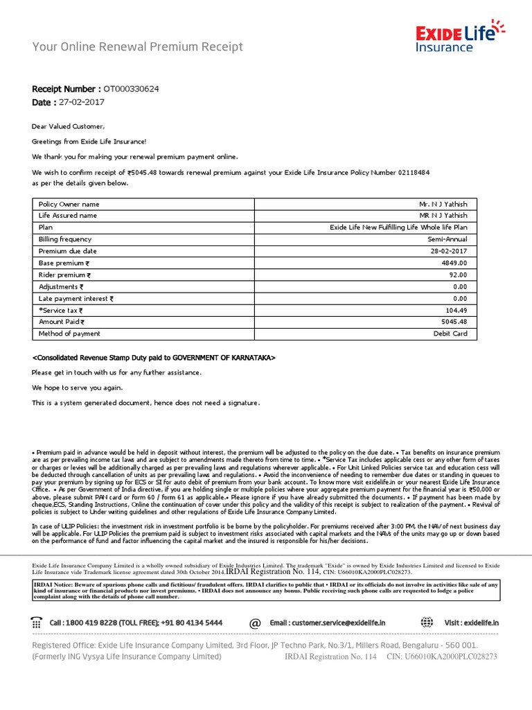 Receipt_OT000330624 Insurance Life Insurance