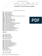 Liste Des Transactions Clés SAP Par Module - PDF