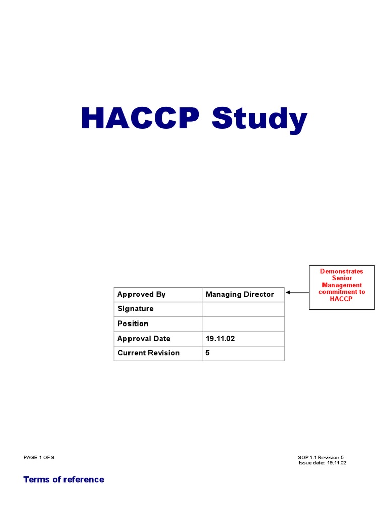 HACCP Study and Hazard Analysis Report | PDF | Hazard Analysis And ...