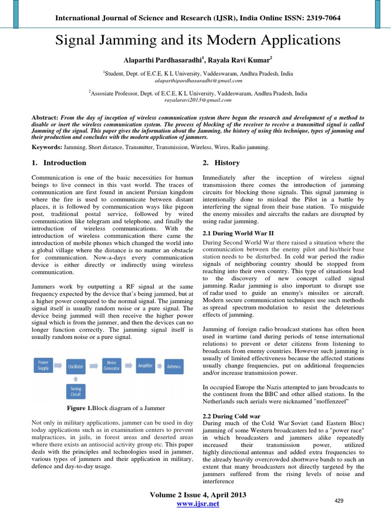 Signal Jamming: Techniques and Applications | PDF | Radio | Broadcast ...