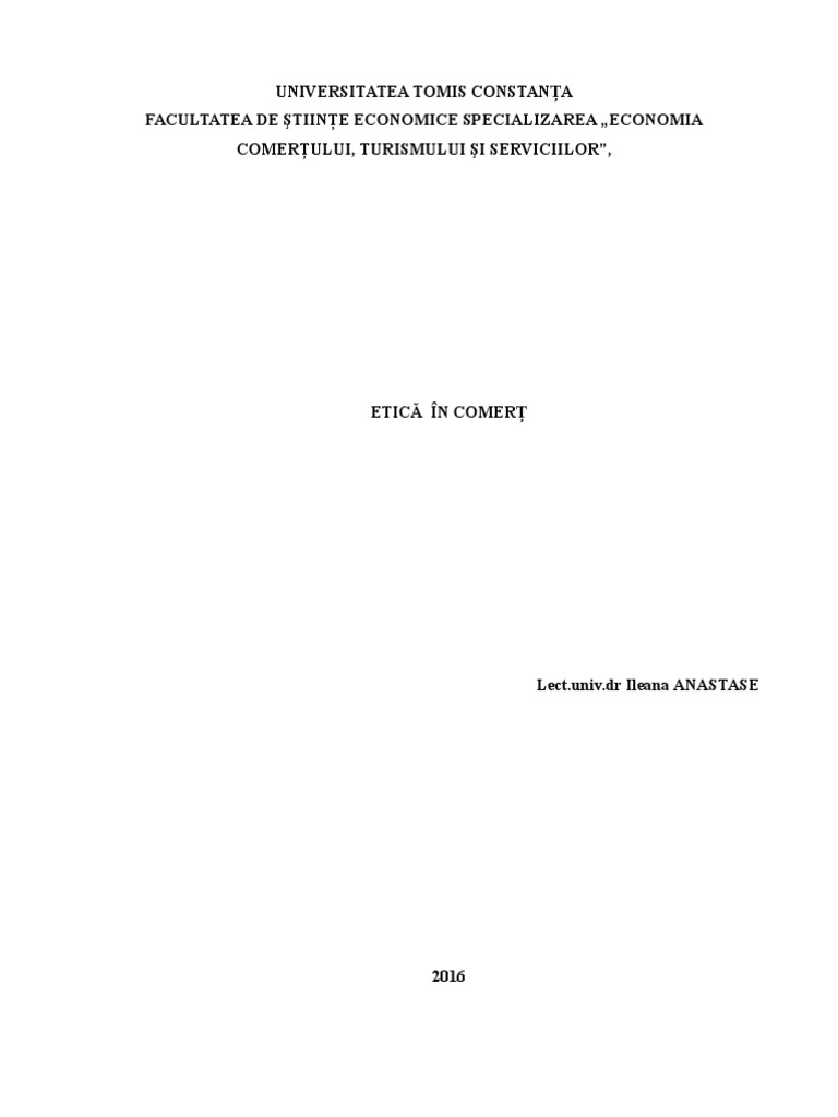 Curs 1 - Etica in Comert | PDF