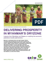 Delivering Prosperity in Myanmar's Dryzone: Lessons From Mandalay and Magwe On Realizing The Economic Potential of Small-Scale Farmers
