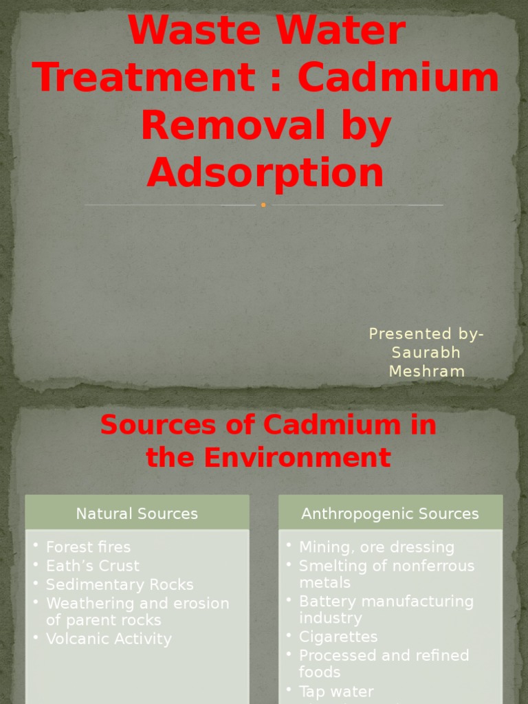Cadmium Removal Adsorption Chemistry