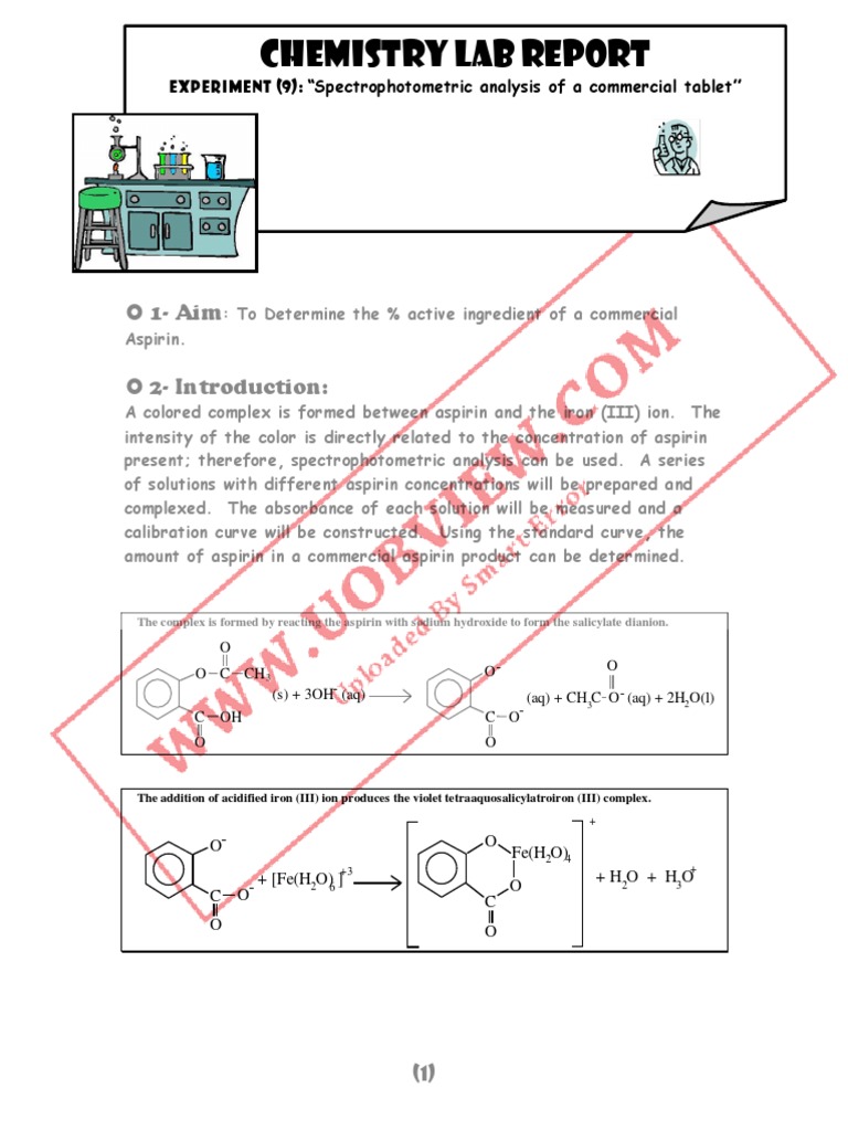 LAb Report 9 PDF Mole (Unit) Spectrophotometry