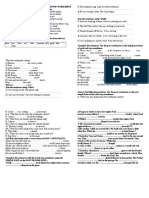 Past Continuous Tense Worksheet