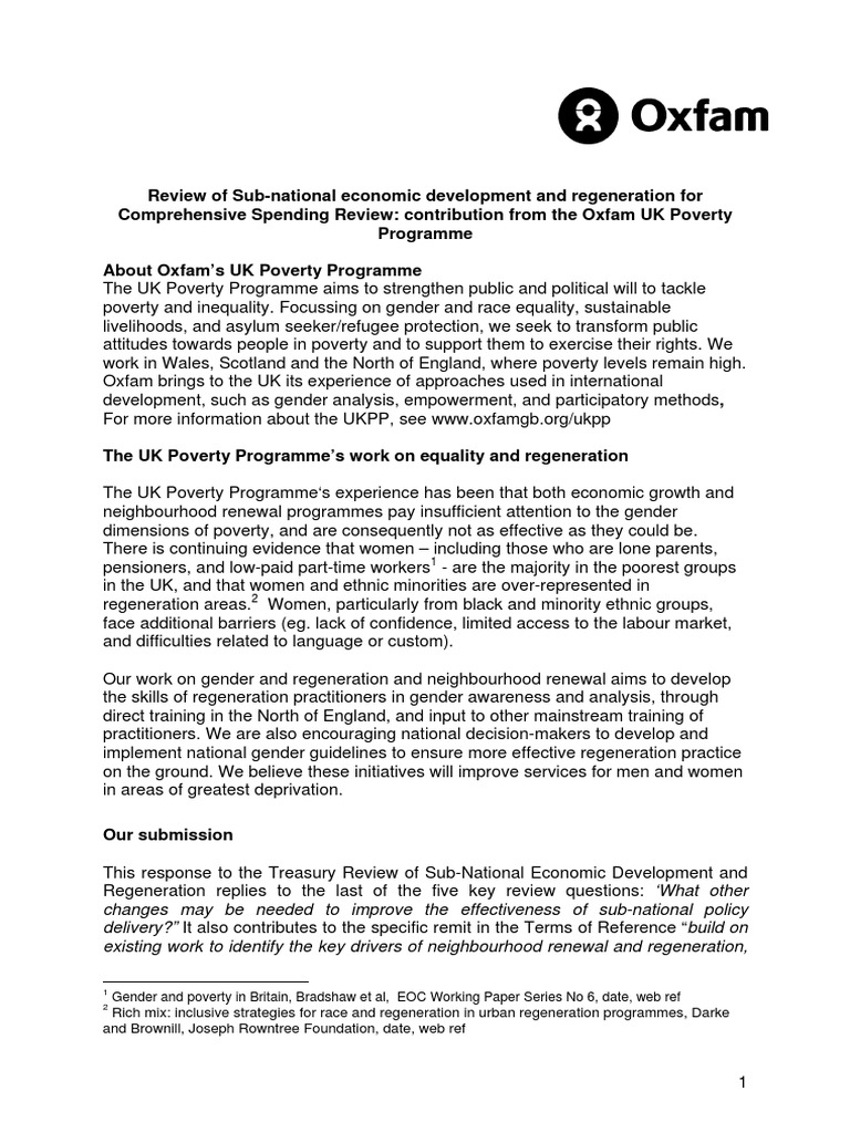 Gender Analysis in Economic Regeneration | PDF | Poverty | Poverty ...